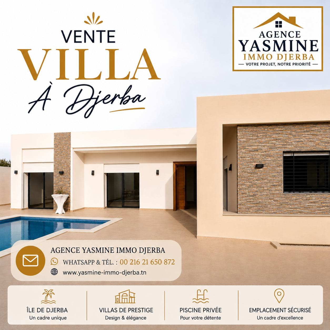 Villa avec piscine a vendre à Djerba