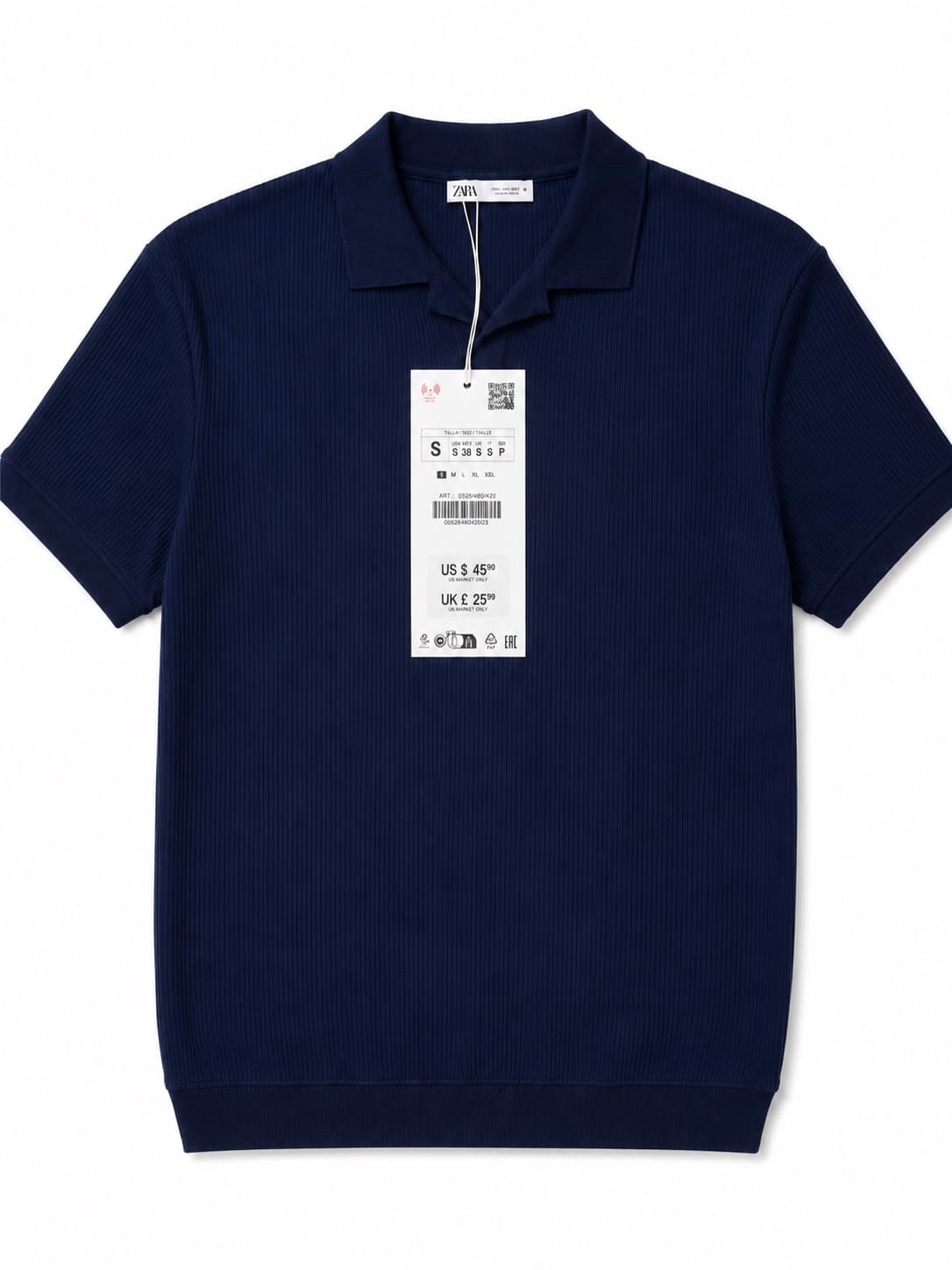 Polo ZARA Bleu Marine Texturé 🇩🇪