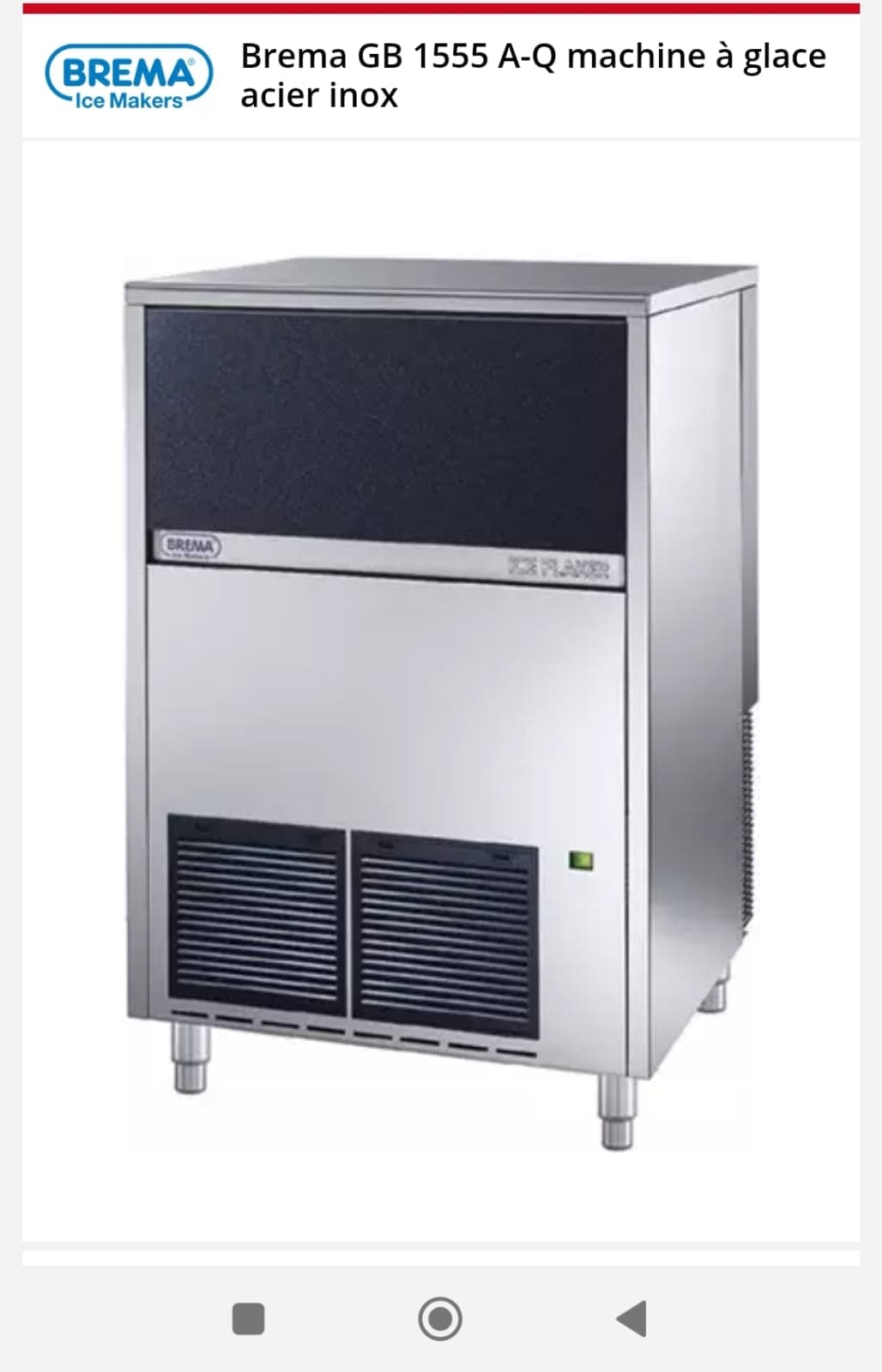 Machine a glace acier inox